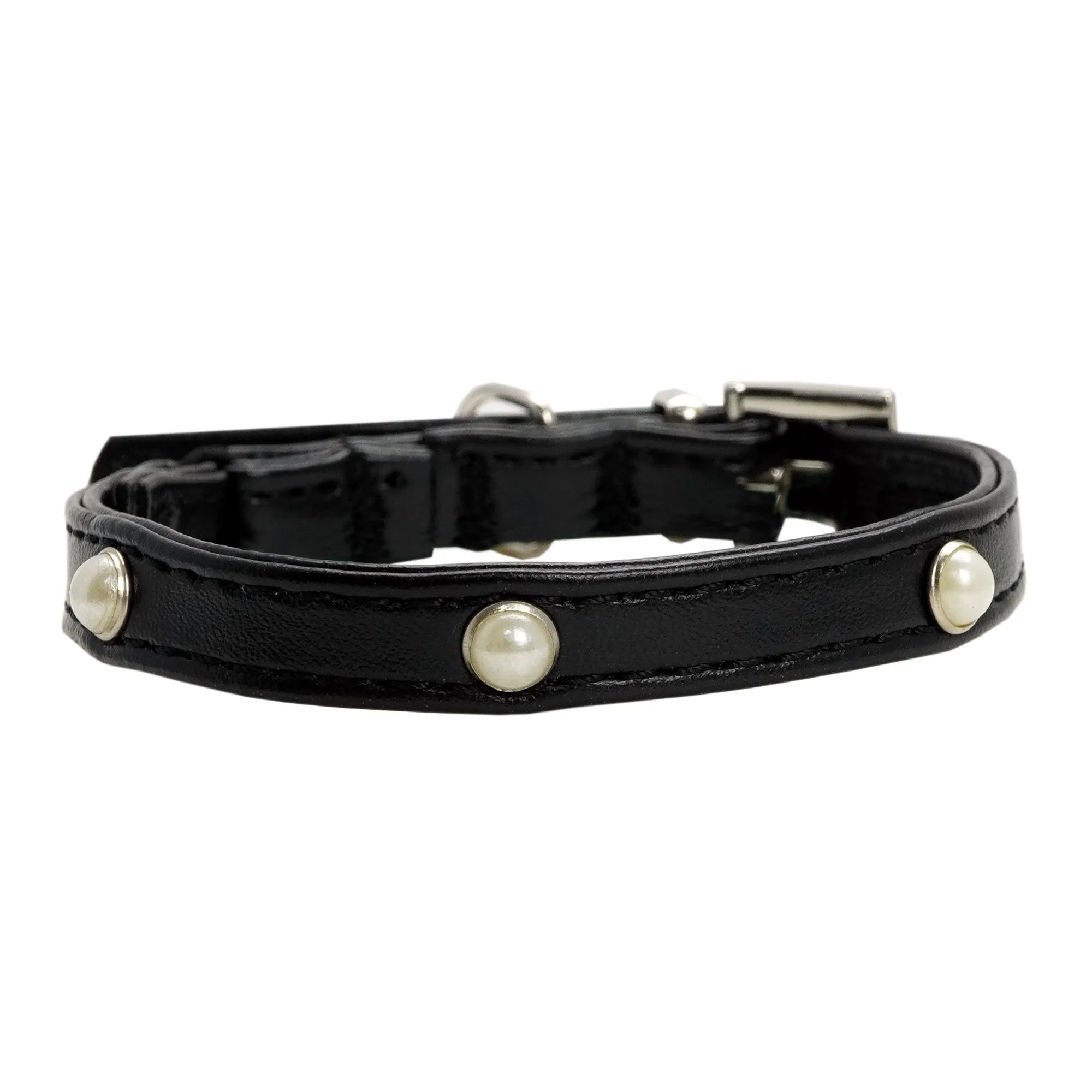 Dan & Sam - Vegan Leather Cat Collar (Black Pearl)