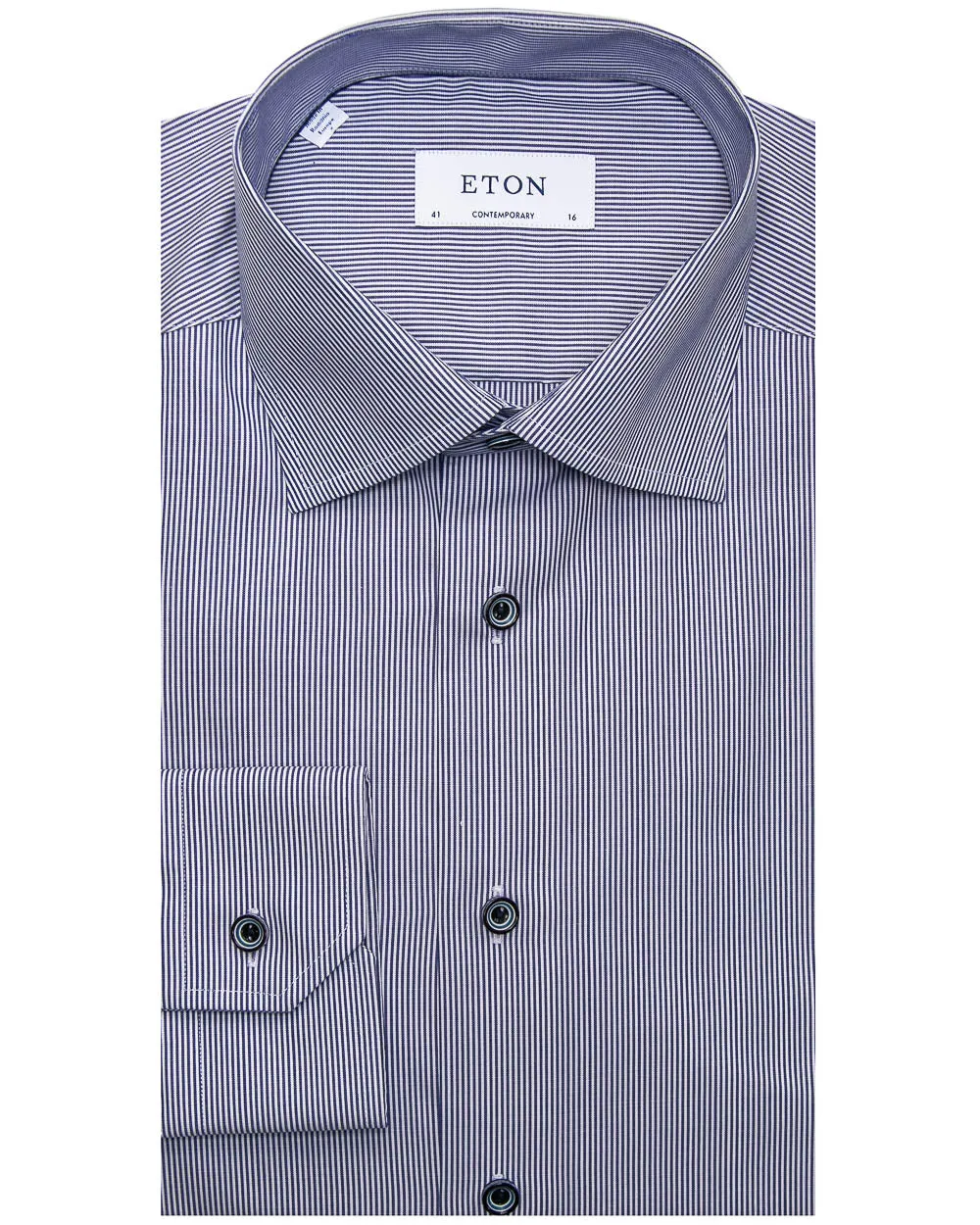 Dark Blue Thin Striped Dress Shirt