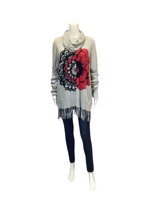 Desigual Women's Sweater Grey Tunic Pullover MaryLeBone W/Tags Size: XL