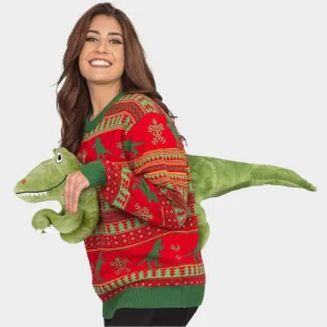 Dino Claus Ugly Sweater – Unleash the Holiday Beast!