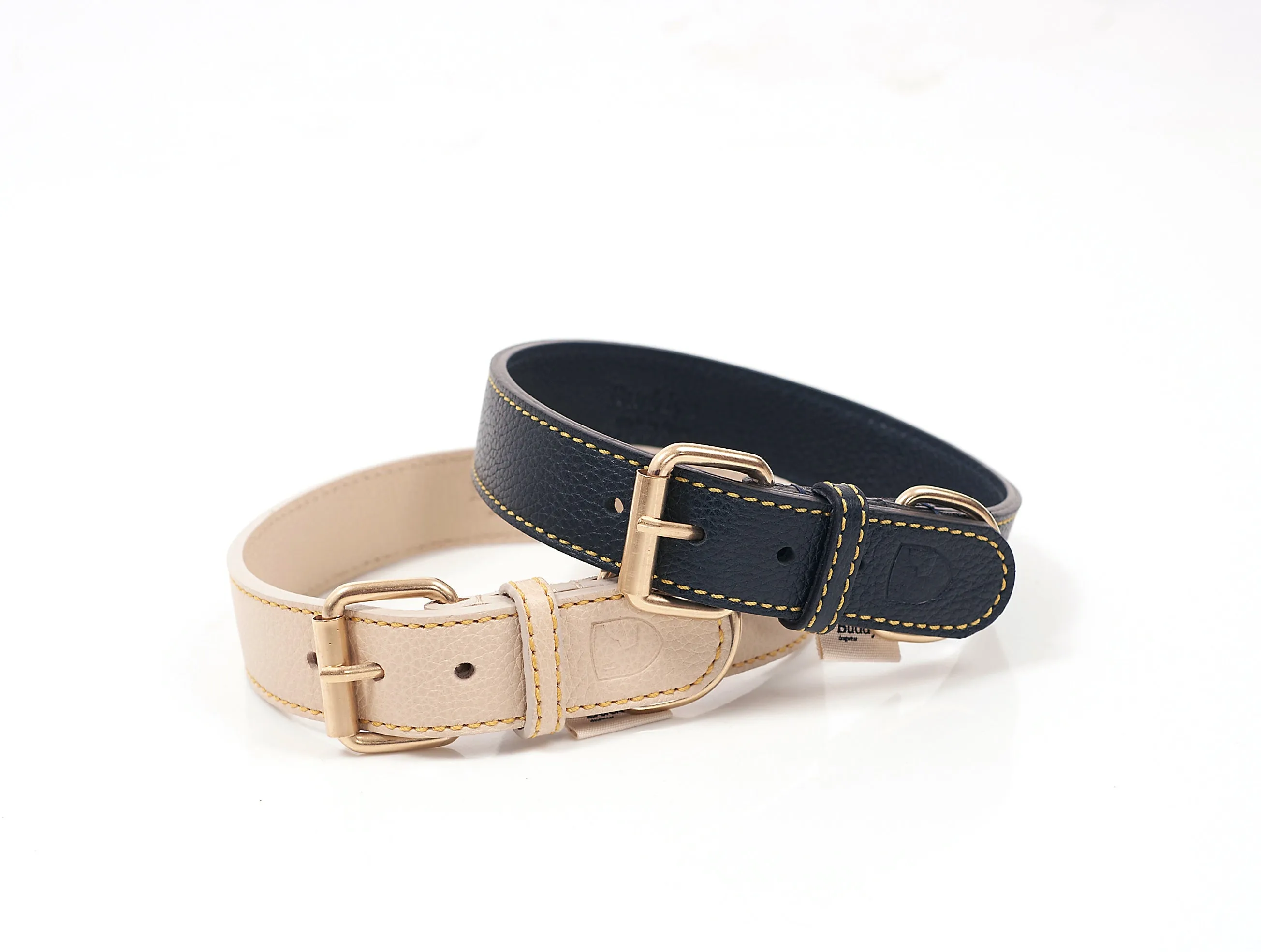 Dog Leather Collar: Sir Chuck Azul