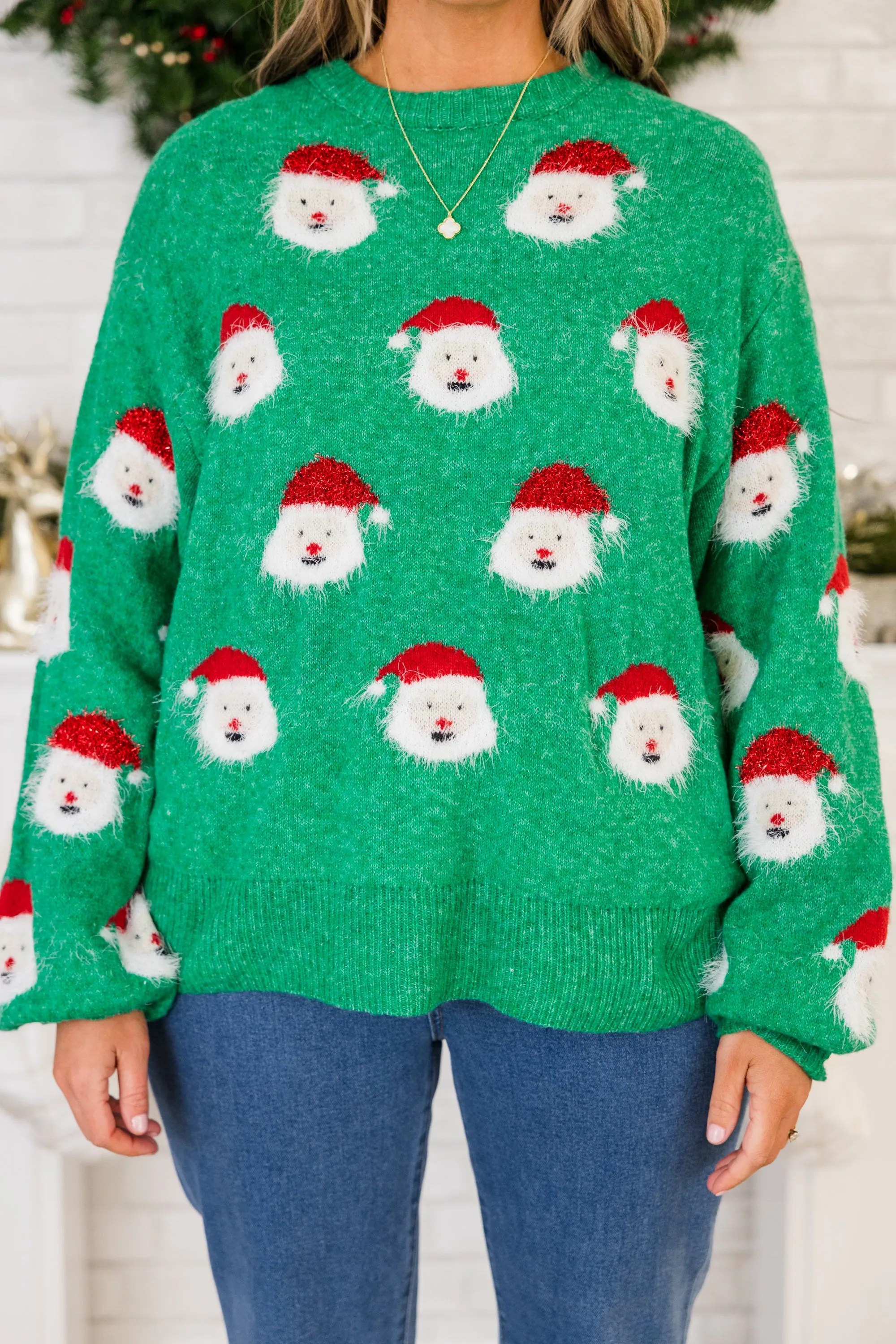 Down The Chimney Sweater, Green