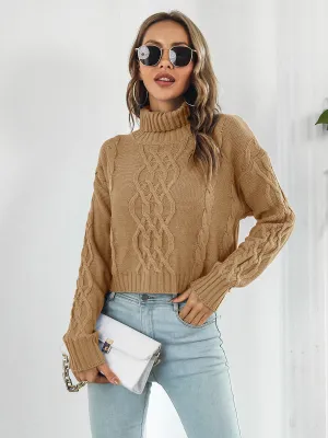 Dropped Shoulder Turtleneck Sweater