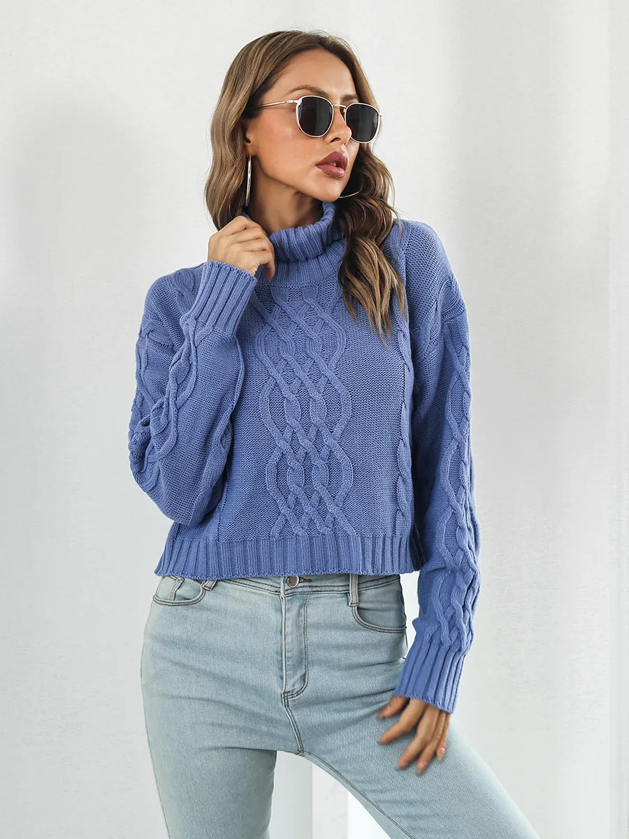 Dropped Shoulder Turtleneck Sweater