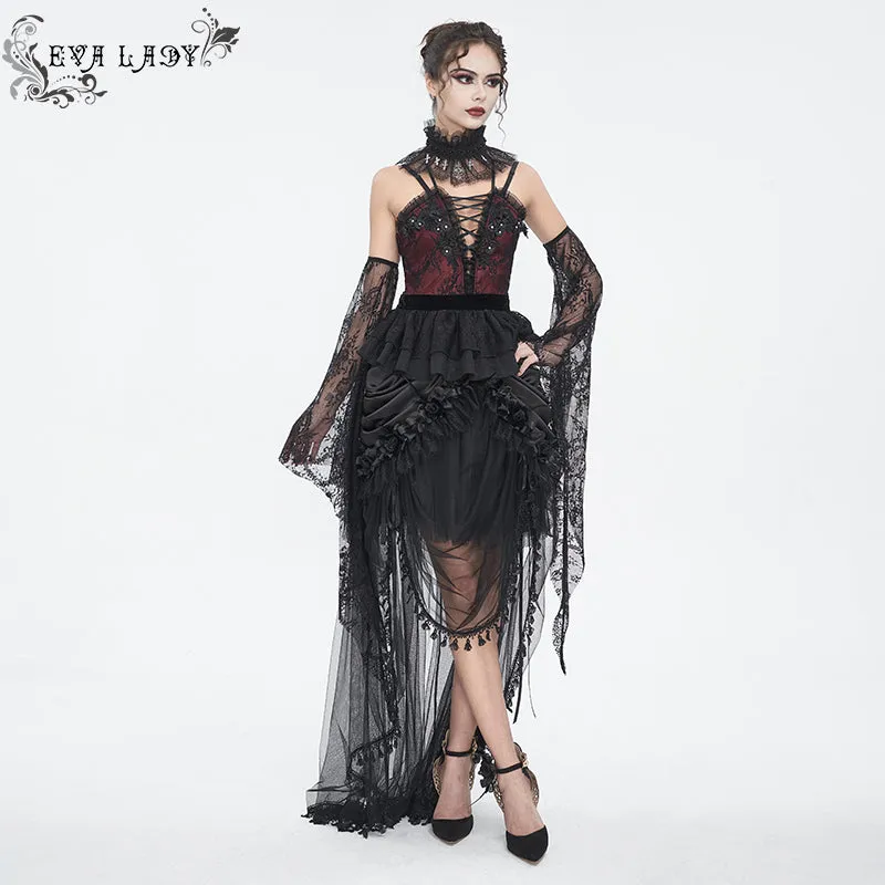 EAS015 Eyelash lace and pleated lace stand collar