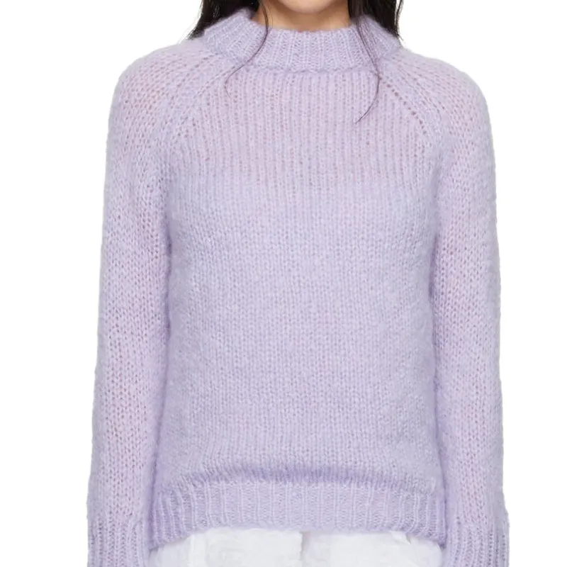 Elegant Custom Wool Crew Neck Women’s Knitted Sweater - Soft and Stylish