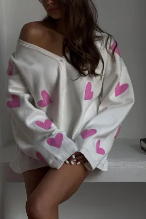 Embroidered Love Heart Knitted Sweater