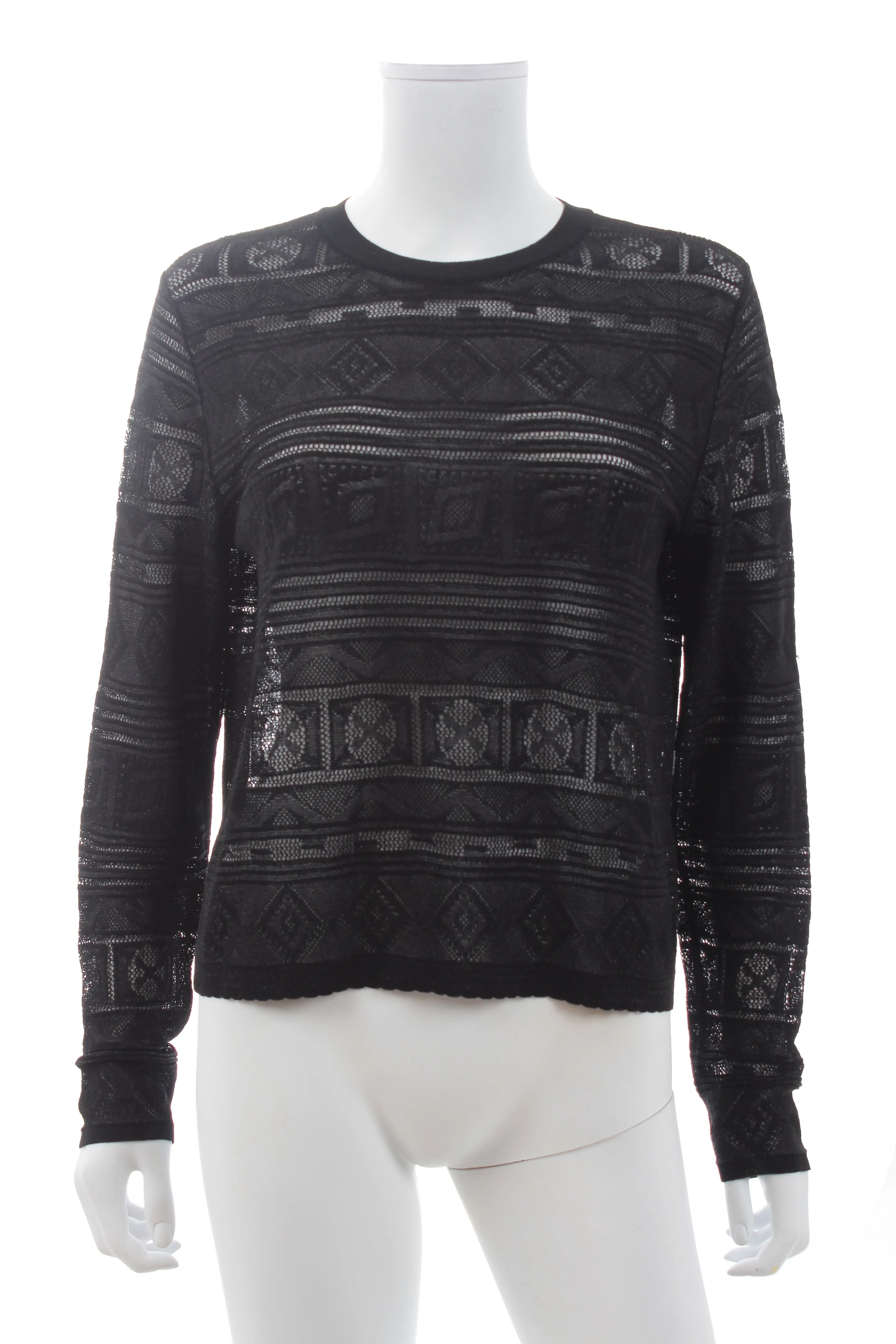 Emilio Pucci Metallic Crochet-Knit Sweater