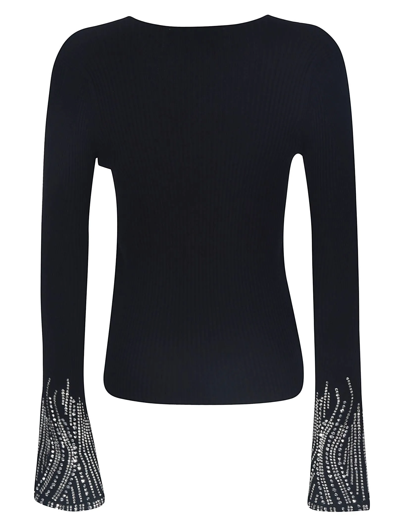 Ermanno Scervino Crystal Embellished Ribbed Knit Sweater