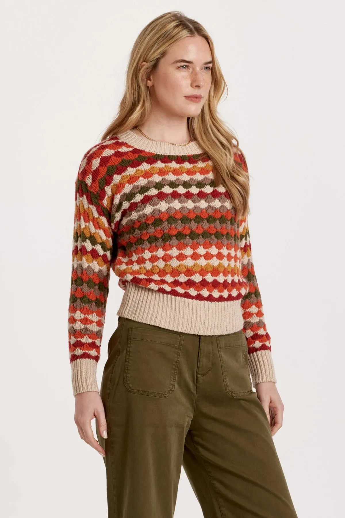 Fabienne Round Neck Multi Color Sweater