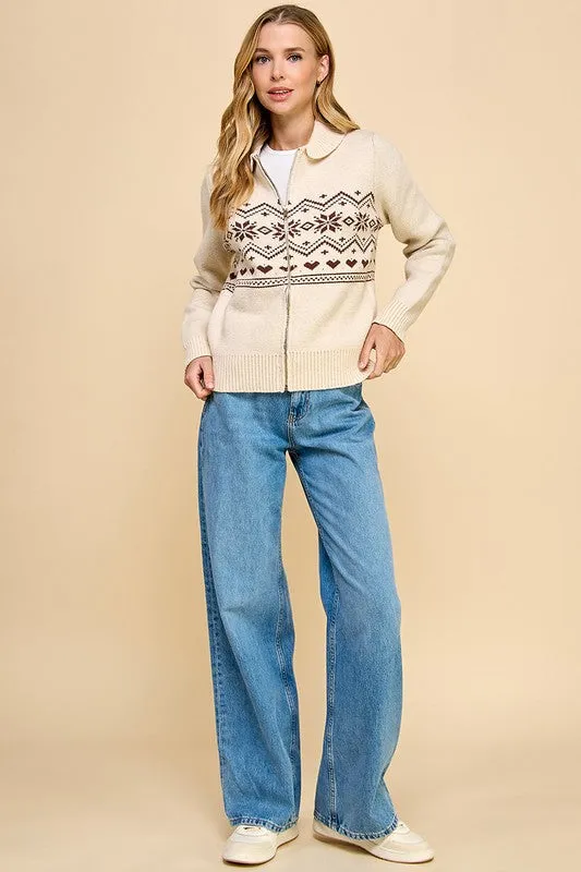 Fair Isle Patter Knit Sweater