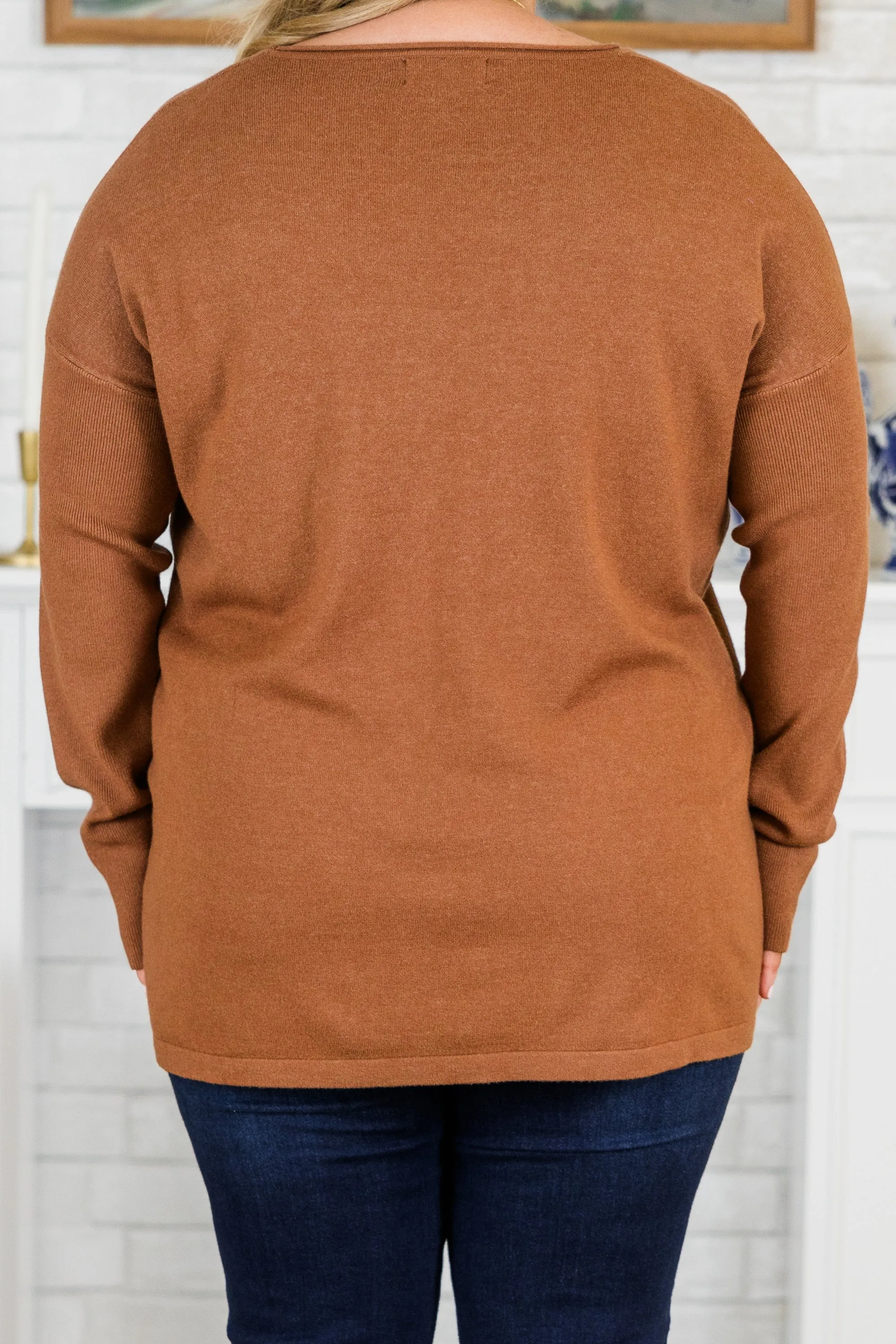 Fall into Fashion Sweater, Heather Deep Camel