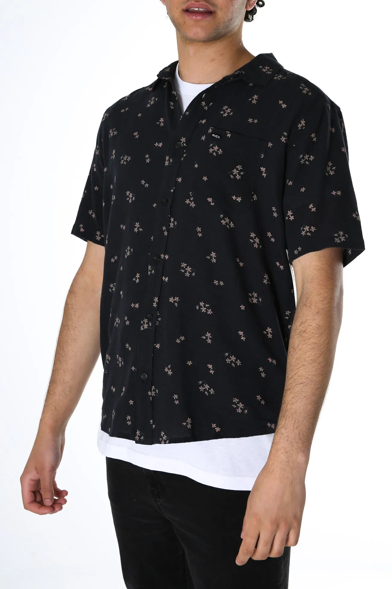 Falling Sakura Short Sleeve Black