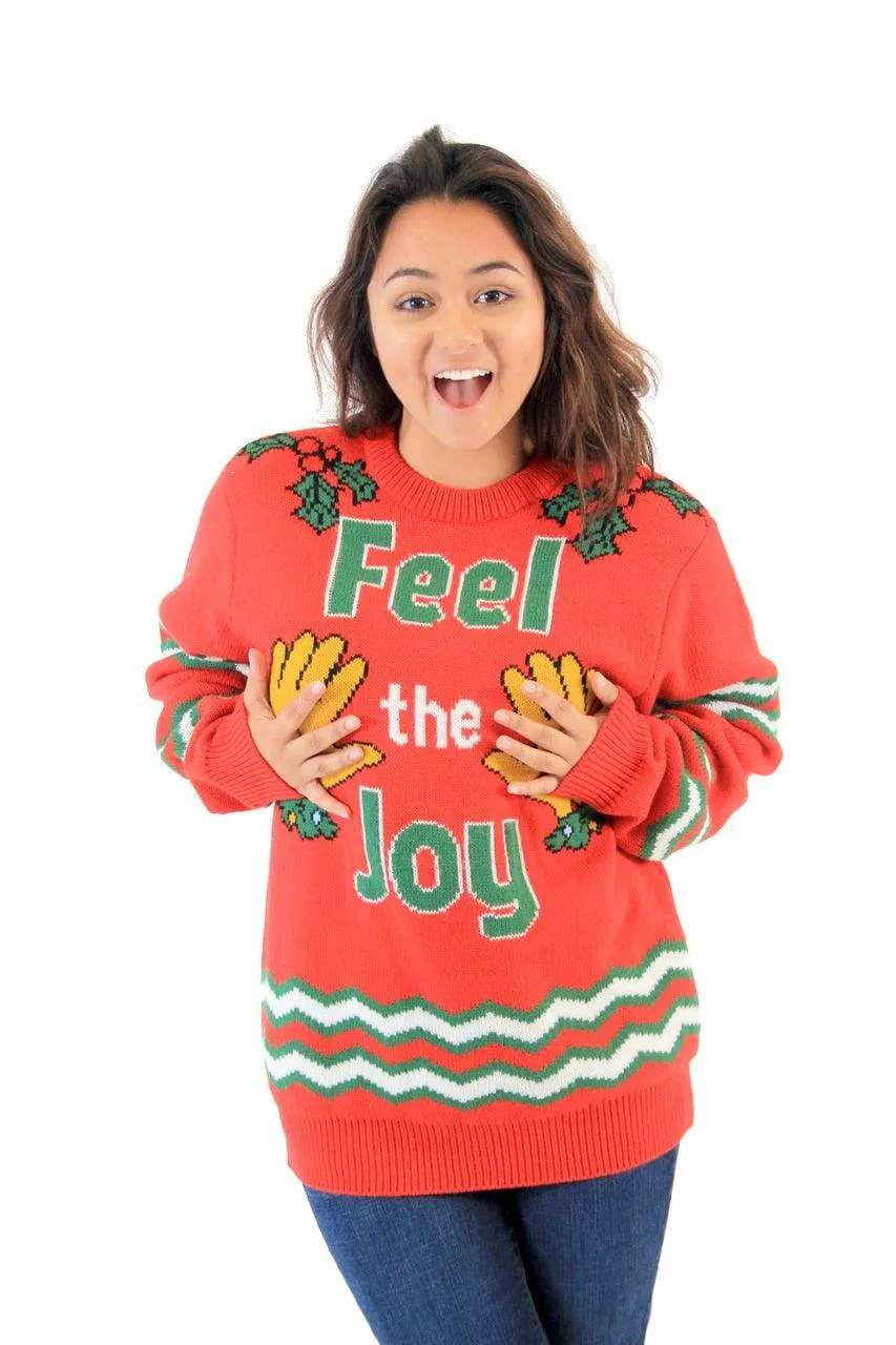 Feel The Joy Groping Hands Ugly Christmas Sweater