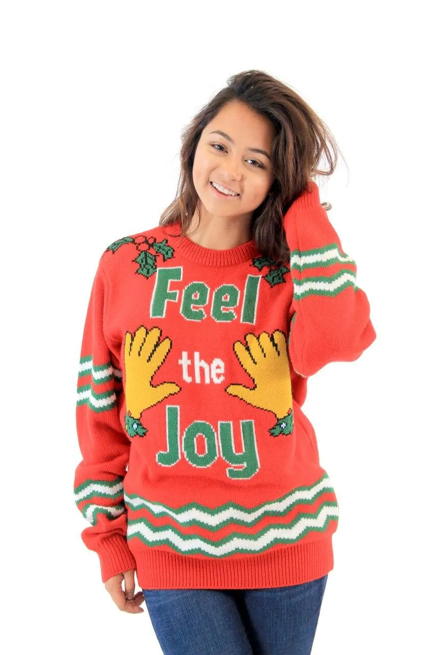 Feel The Joy Groping Hands Ugly Christmas Sweater