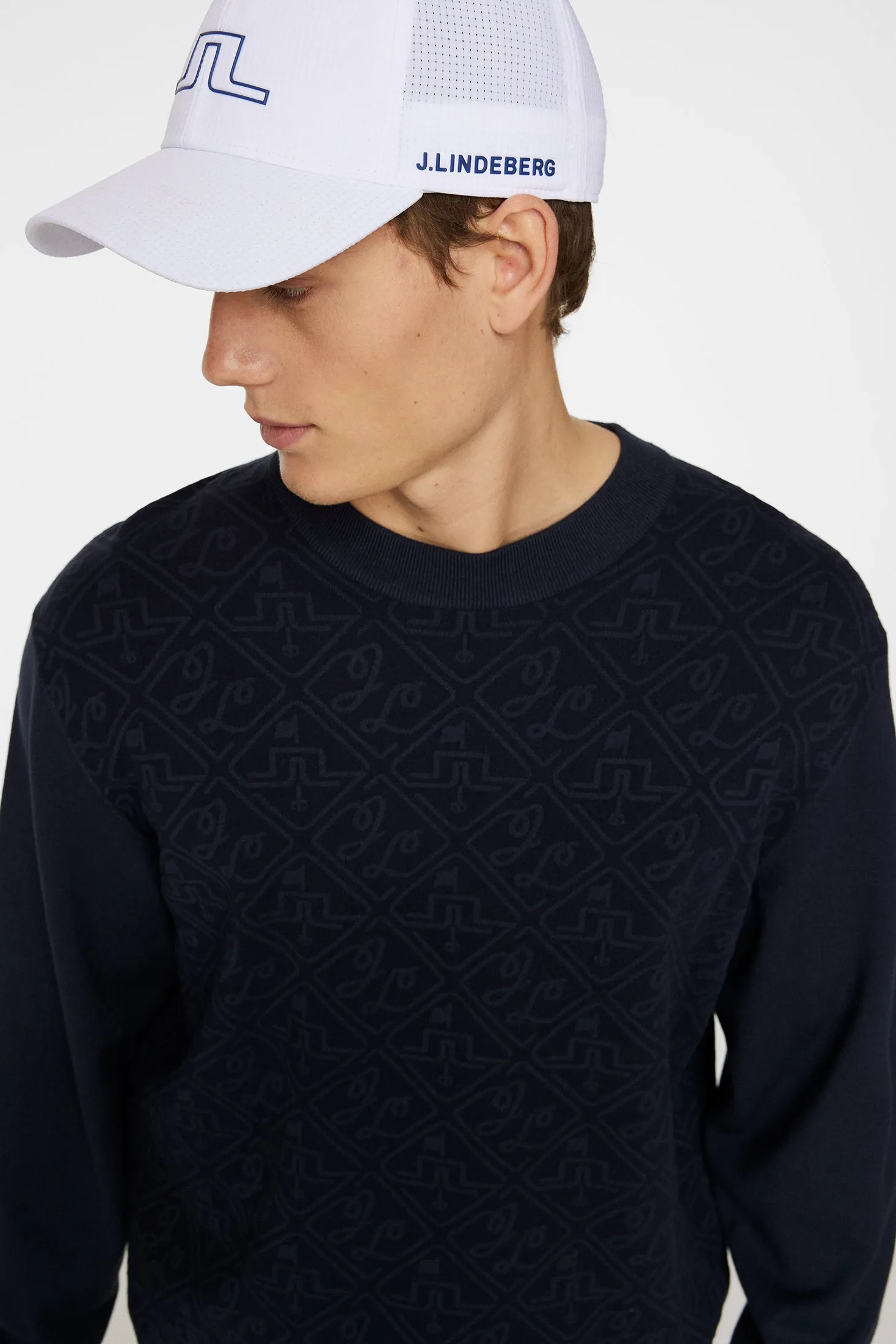 Finn Jacquard Knitted Sweater / JL Navy