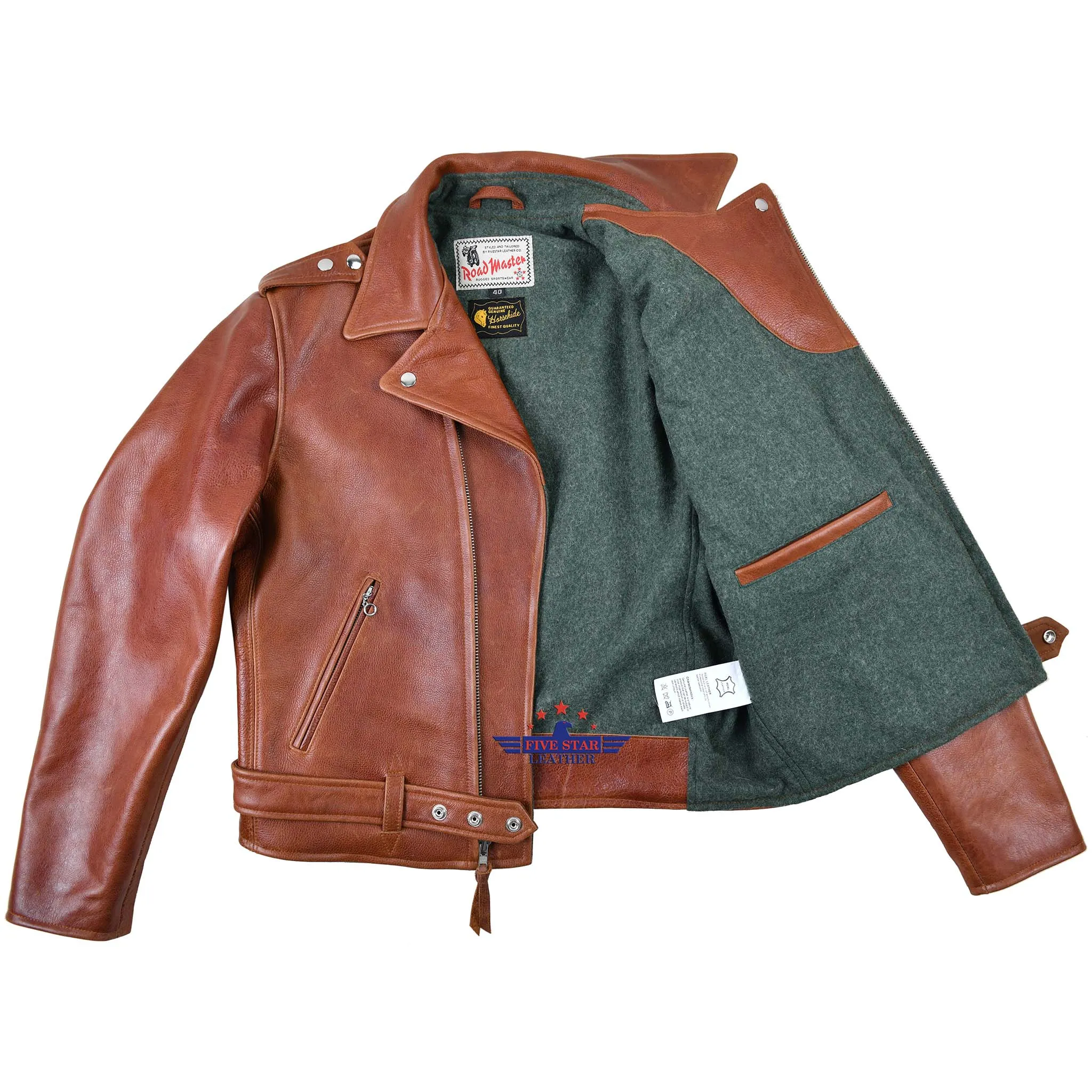 FiveStar Leather 1950's REBEL Jacket Visky Horsehide leather