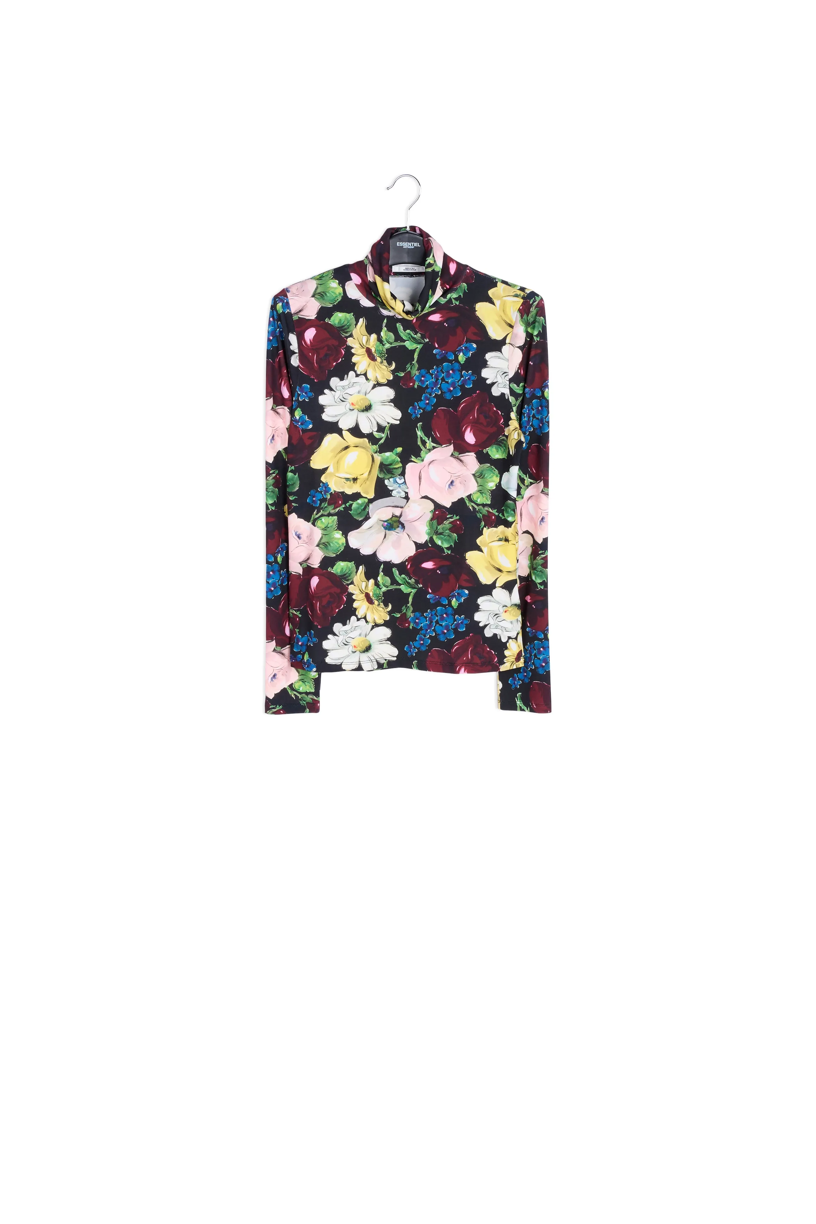 Floral print turtleneck top