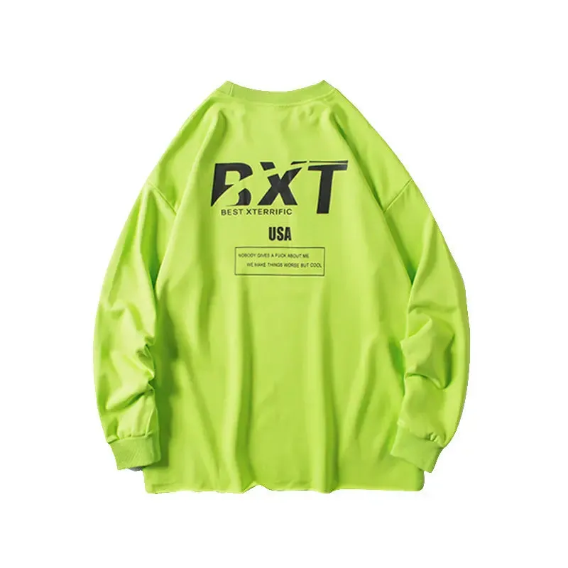 Fluorescent Green Ragged Couple Sweater