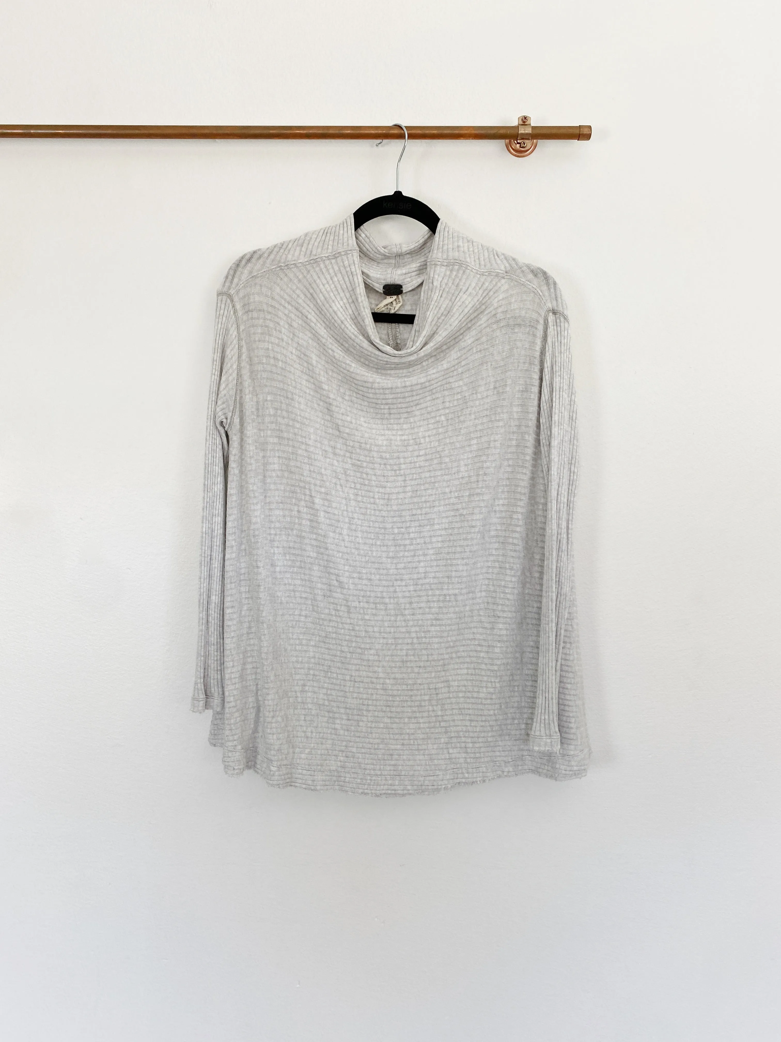 Free People Catalina Henley Cowl neck Grey Sweater S