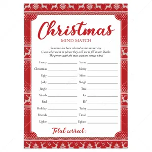 Fun Holiday Office Party Game Printable Mind Match