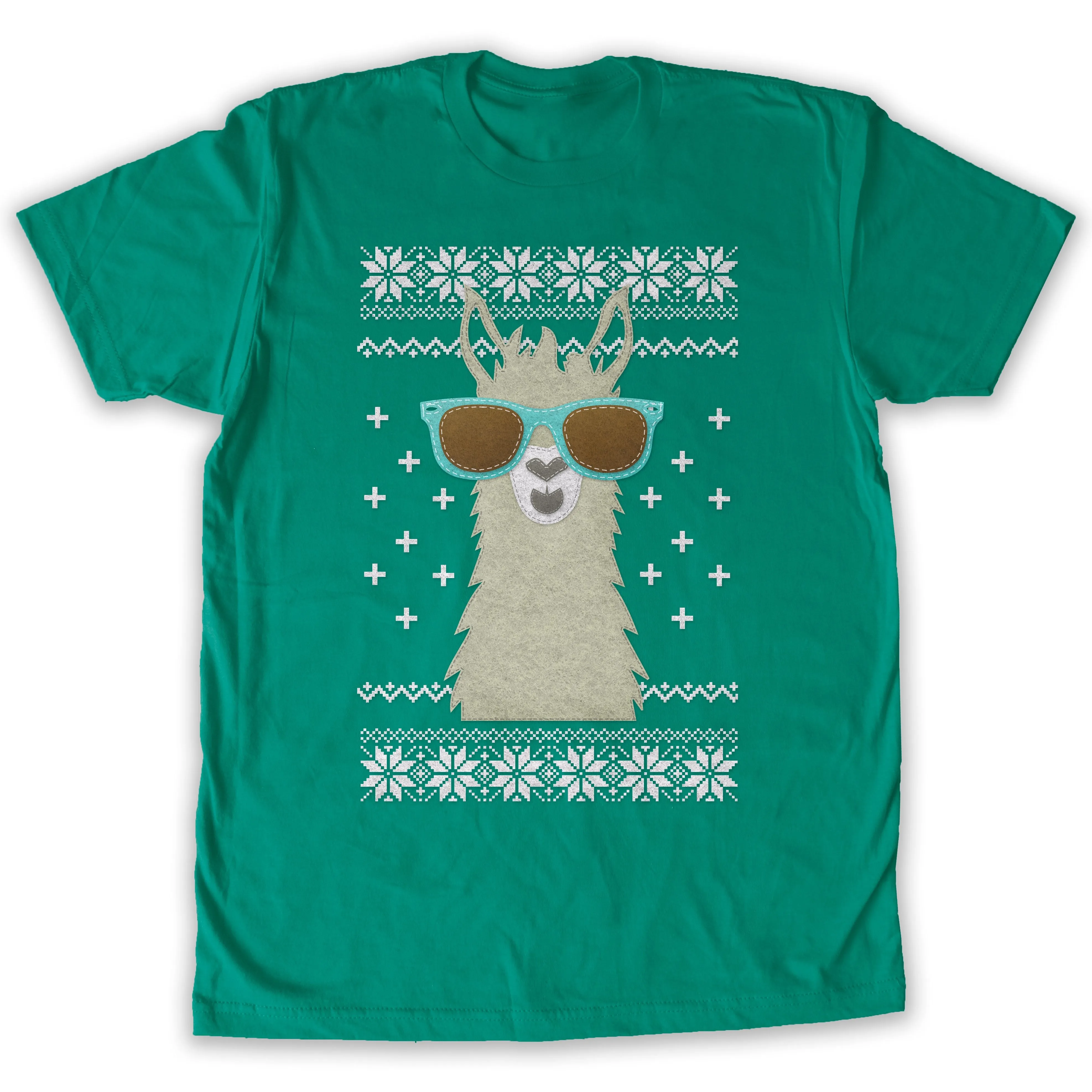 Function -  Ugly Christmas Faux Felt Llama Men's Fashion T-Shirt