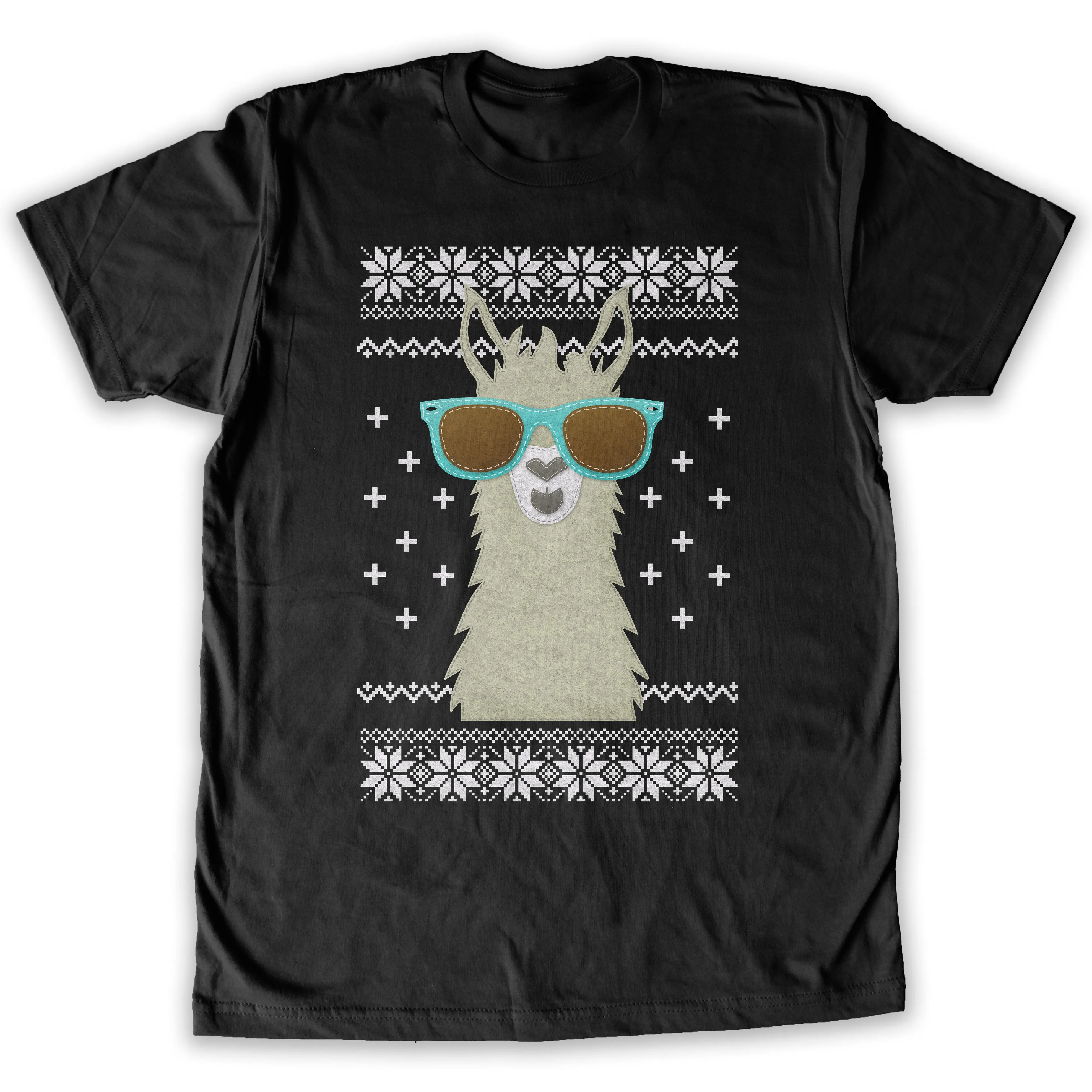 Function -  Ugly Christmas Faux Felt Llama Men's Fashion T-Shirt