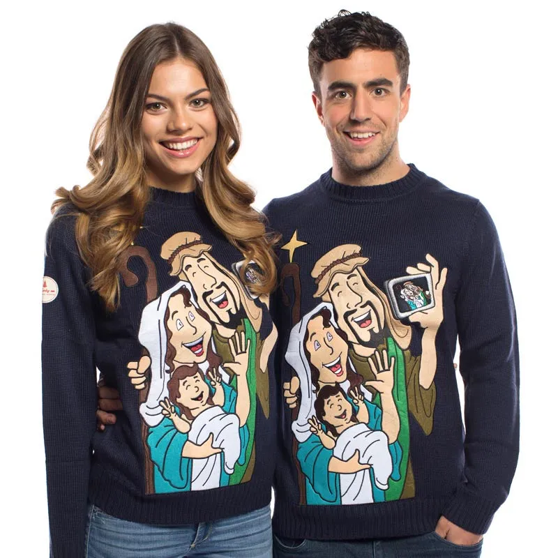 Funny Sweater Jesus Mary and Joseph Selfie