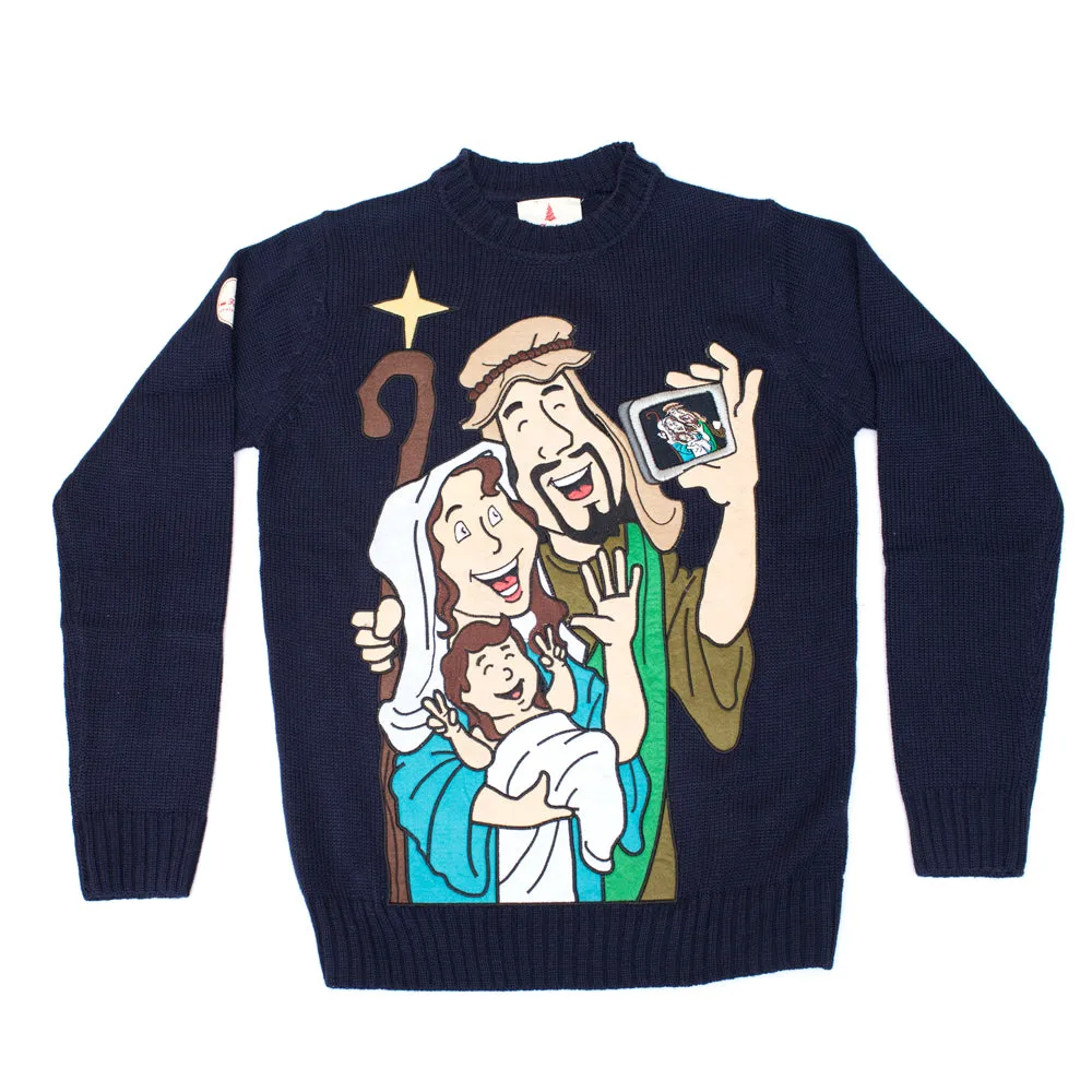 Funny Sweater Jesus Mary and Joseph Selfie