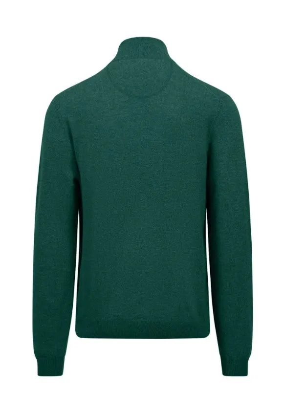 Fynch Hatton - 3XL Cashmere Half Zip, Dark Emerald