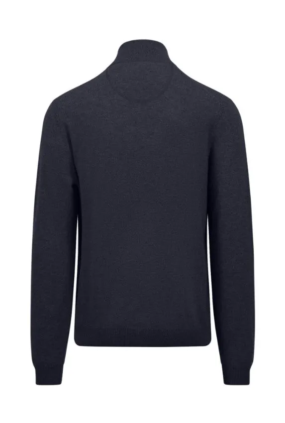 Fynch Hatton -  3XL Cashmere Half Zip, Navy