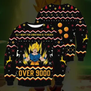 Giftngon - Over 9000 Christmas Unisex Wool Sweater For Kids