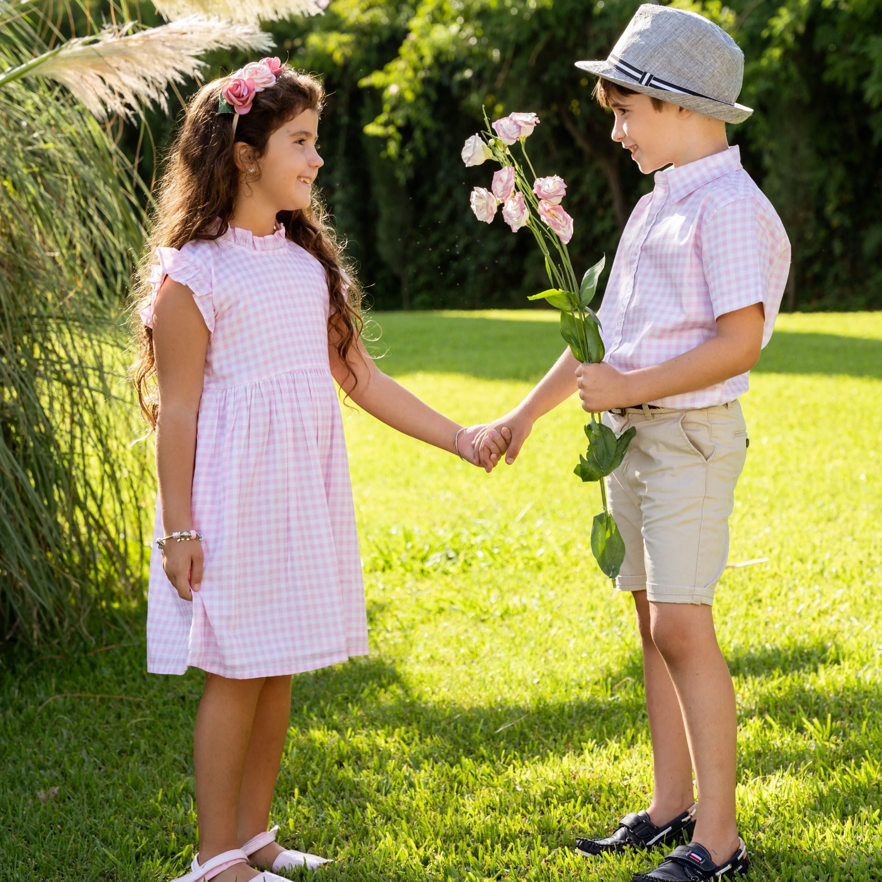 Gingham Pink Ruffle Dress