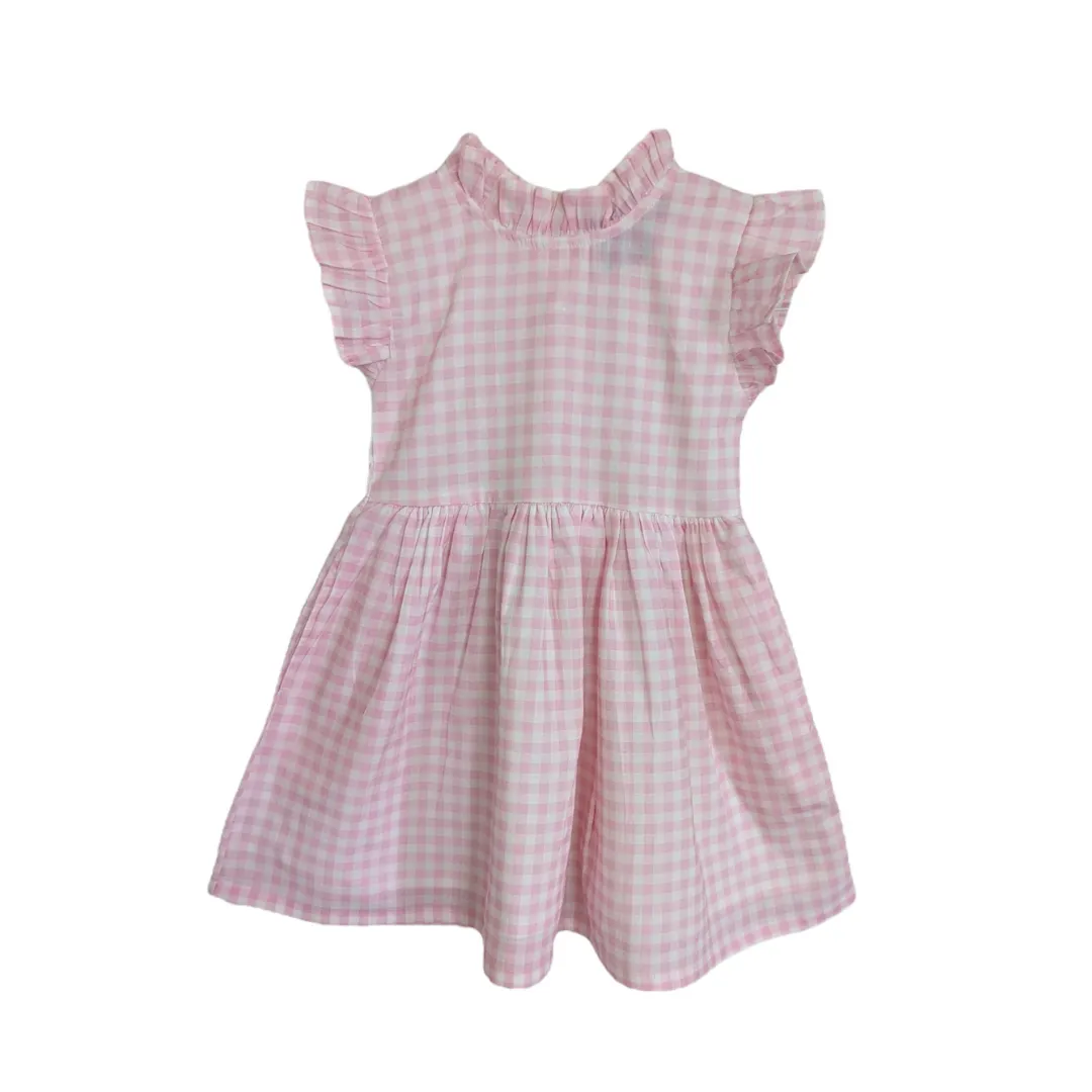 Gingham Pink Ruffle Dress