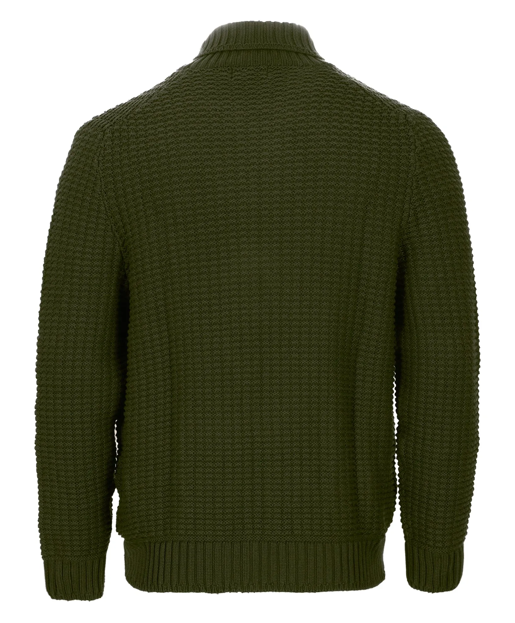 Gioberti Men's Olive 100% Cotton Milano Knit Full-Zip Sweater