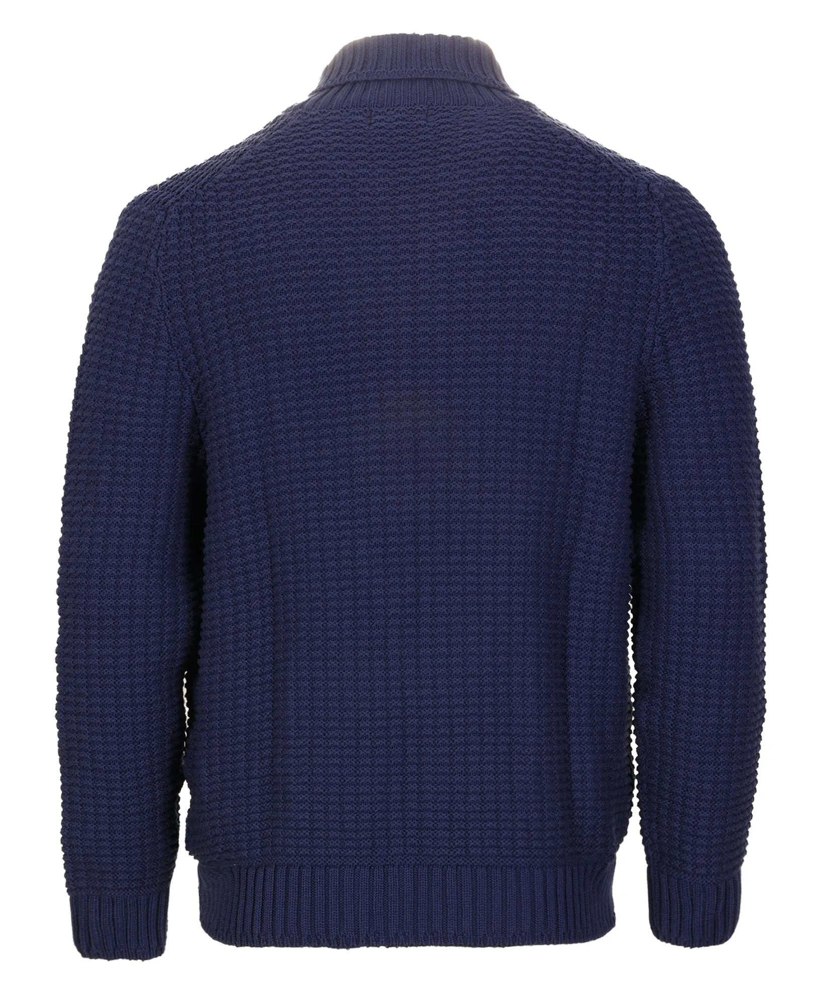 Gioberti Men's Royal 100% Cotton Milano Knit Full-Zip Sweater