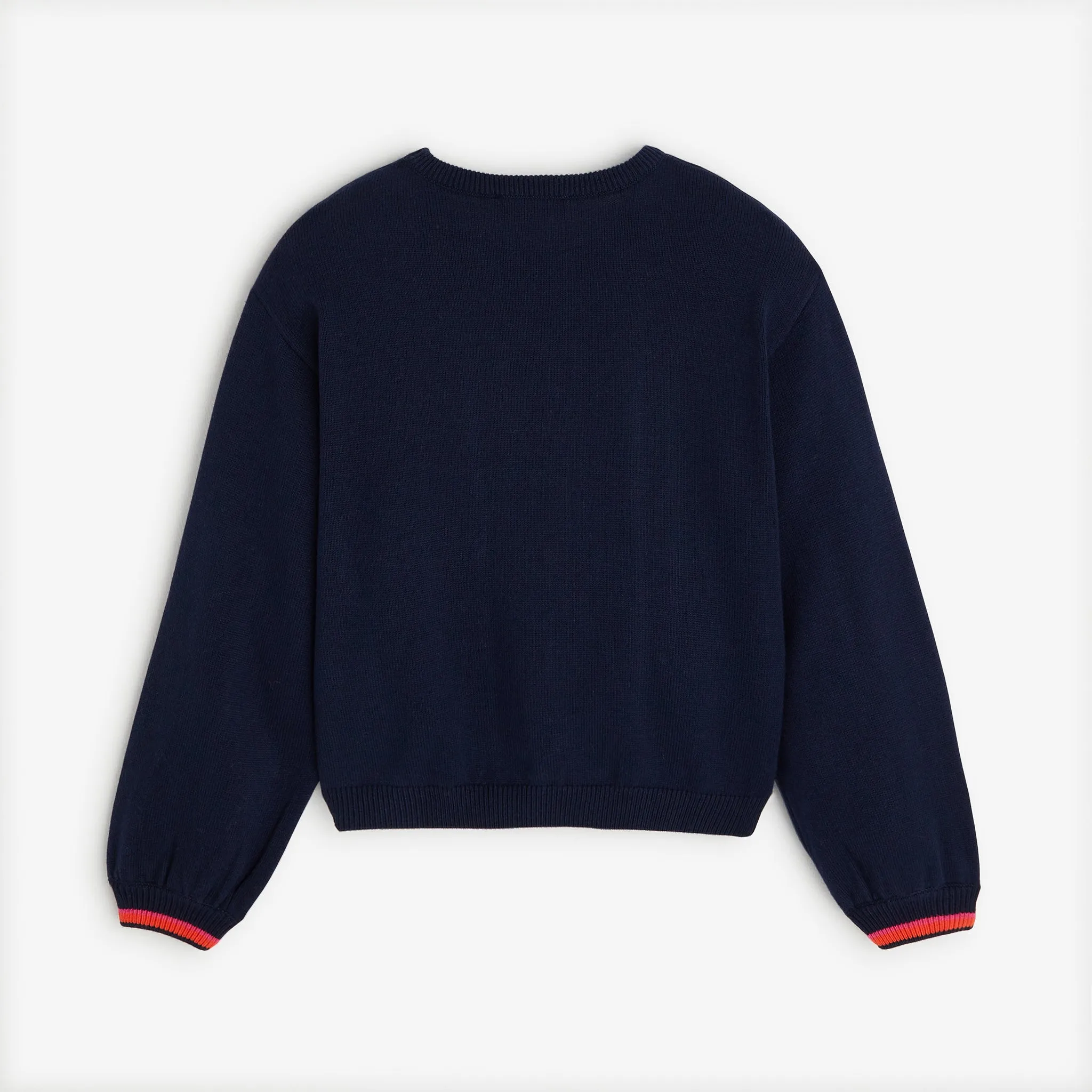 Girls' navy blue knitted sweater