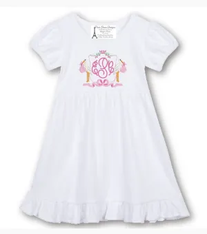 Girls Stork Monogram Dress