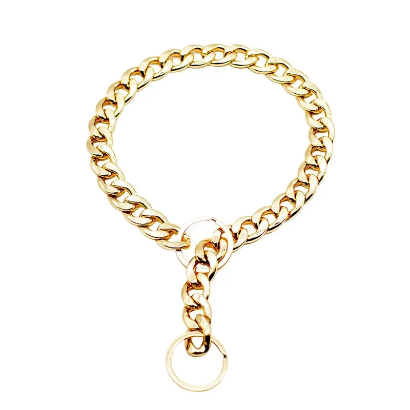 Gold Chain Dog Collar - Stylish & Durable Pet Accessory