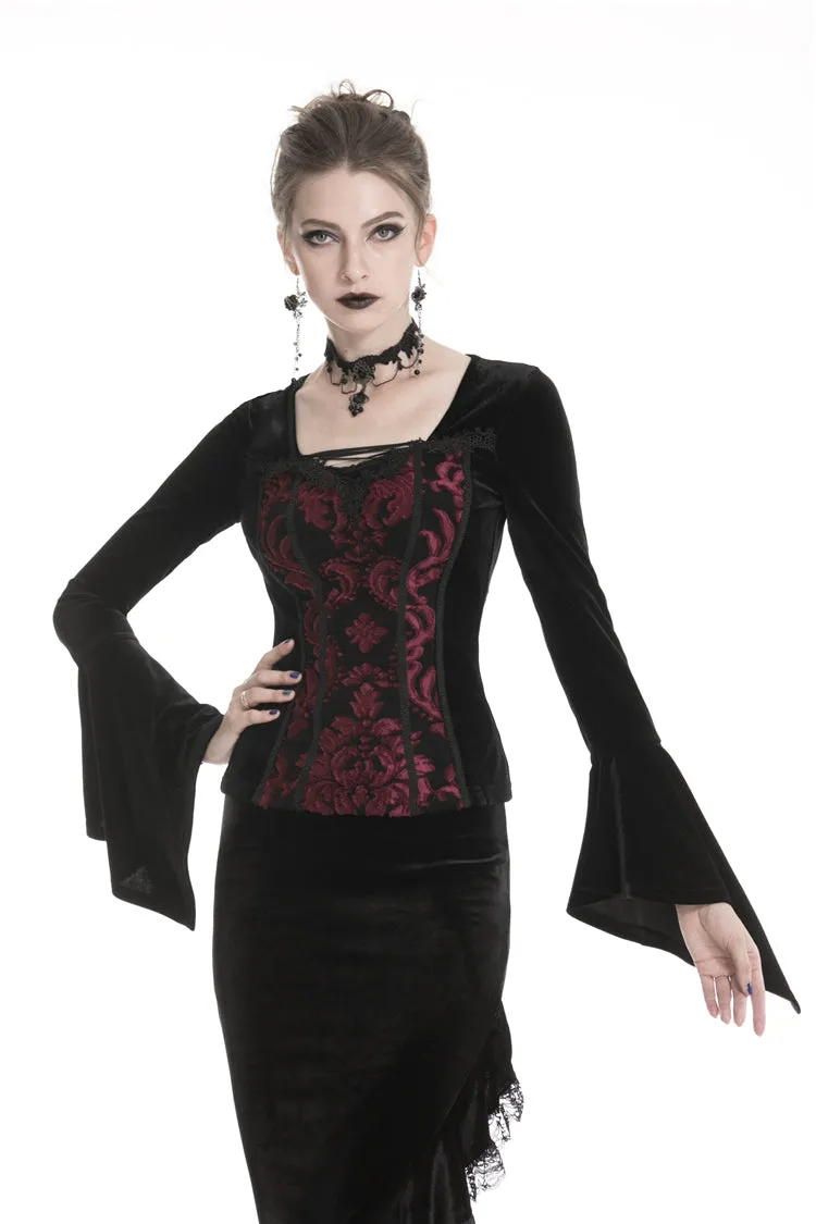 Gothic victorian Black and red T-shirt TW216