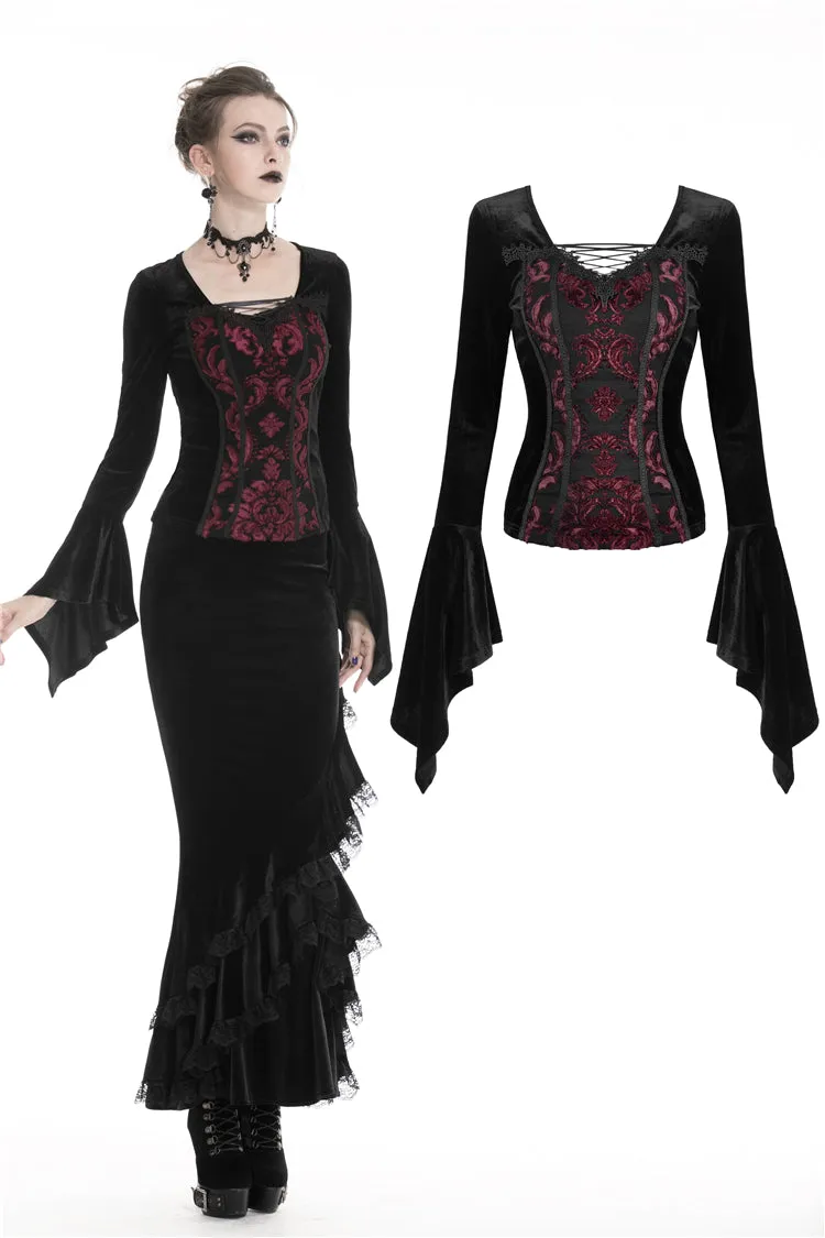 Gothic victorian Black and red T-shirt TW216