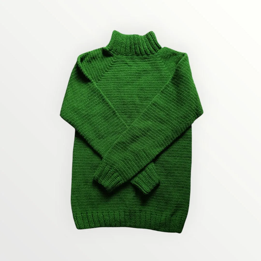 GraminArts Men Green  Round  Hi- Neck Pullover Handmade full sweater