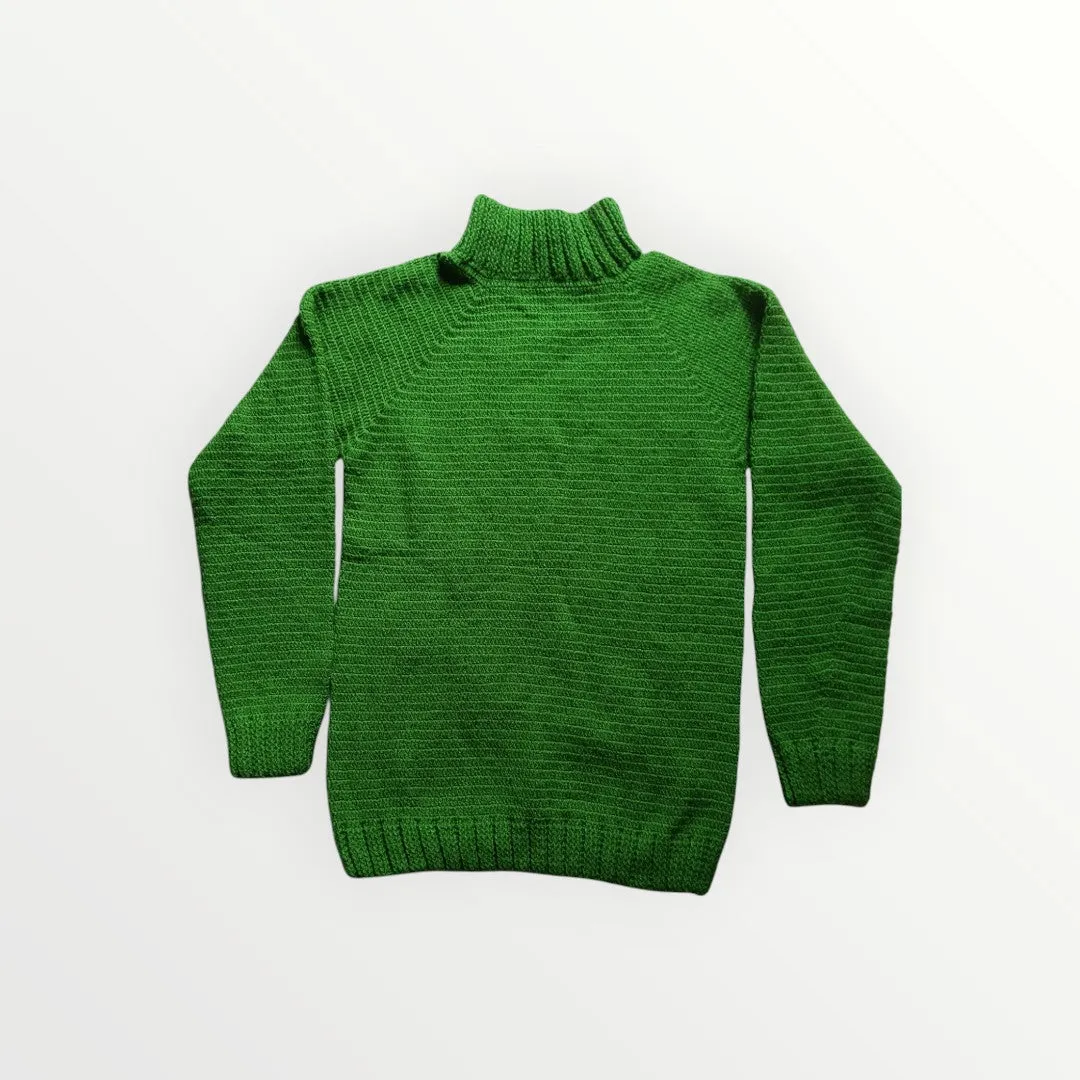 GraminArts Men Green  Round  Hi- Neck Pullover Handmade full sweater