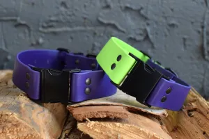 HARDWARE RETIREMENT SALE - Purple & Black Biothane Dog Collar