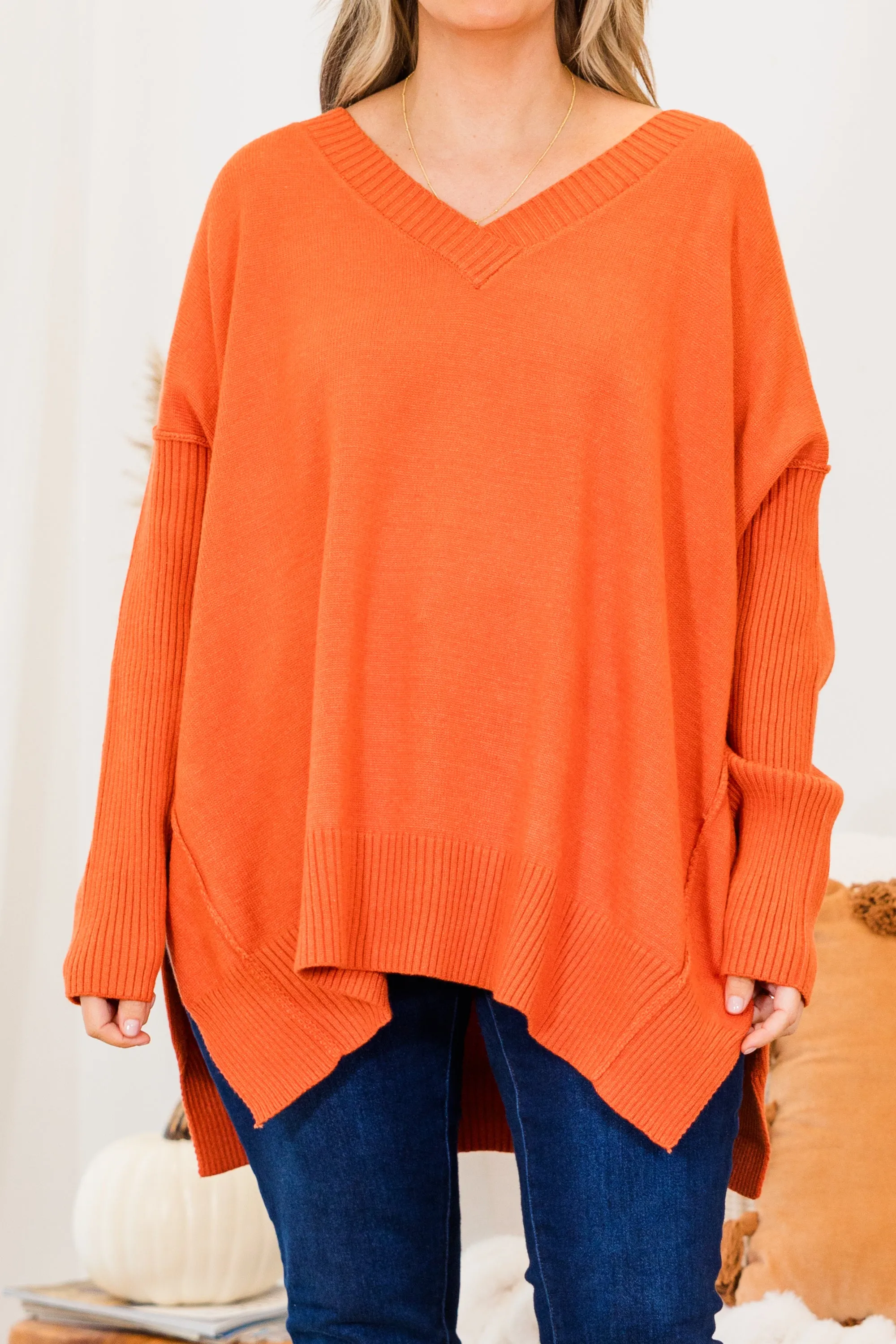 Hayride Harvest Sweater, Rust