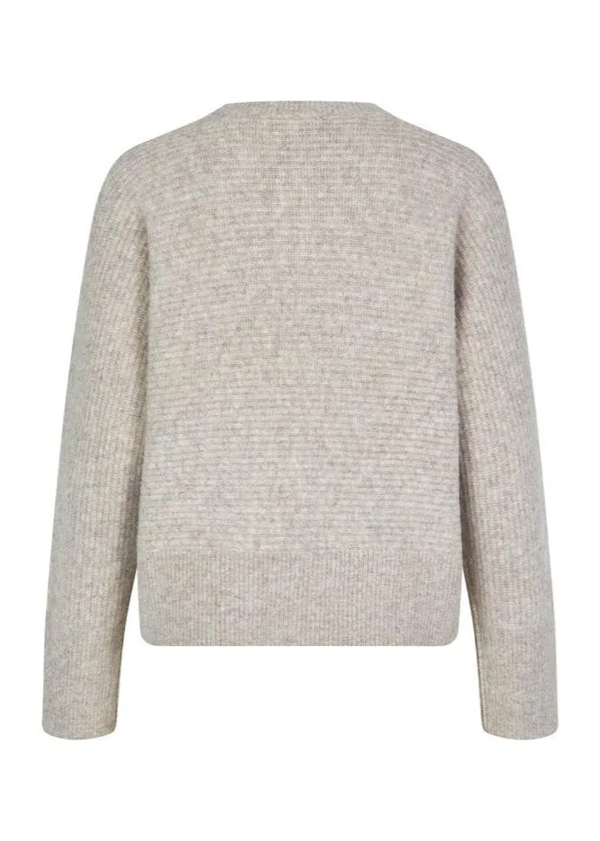 HEVELYN AJAXI-M KNITTED JUMPER | LIGHT TAUPE MELANGE