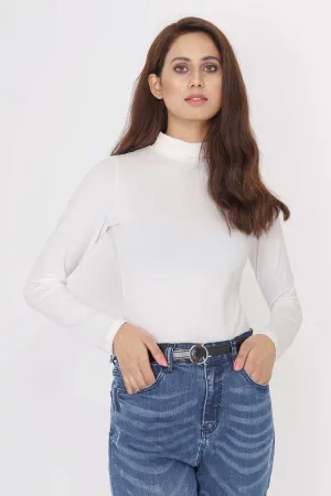 HIGH NECK TOP-WHITE