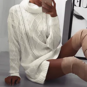 High-Necked Wool Sweater