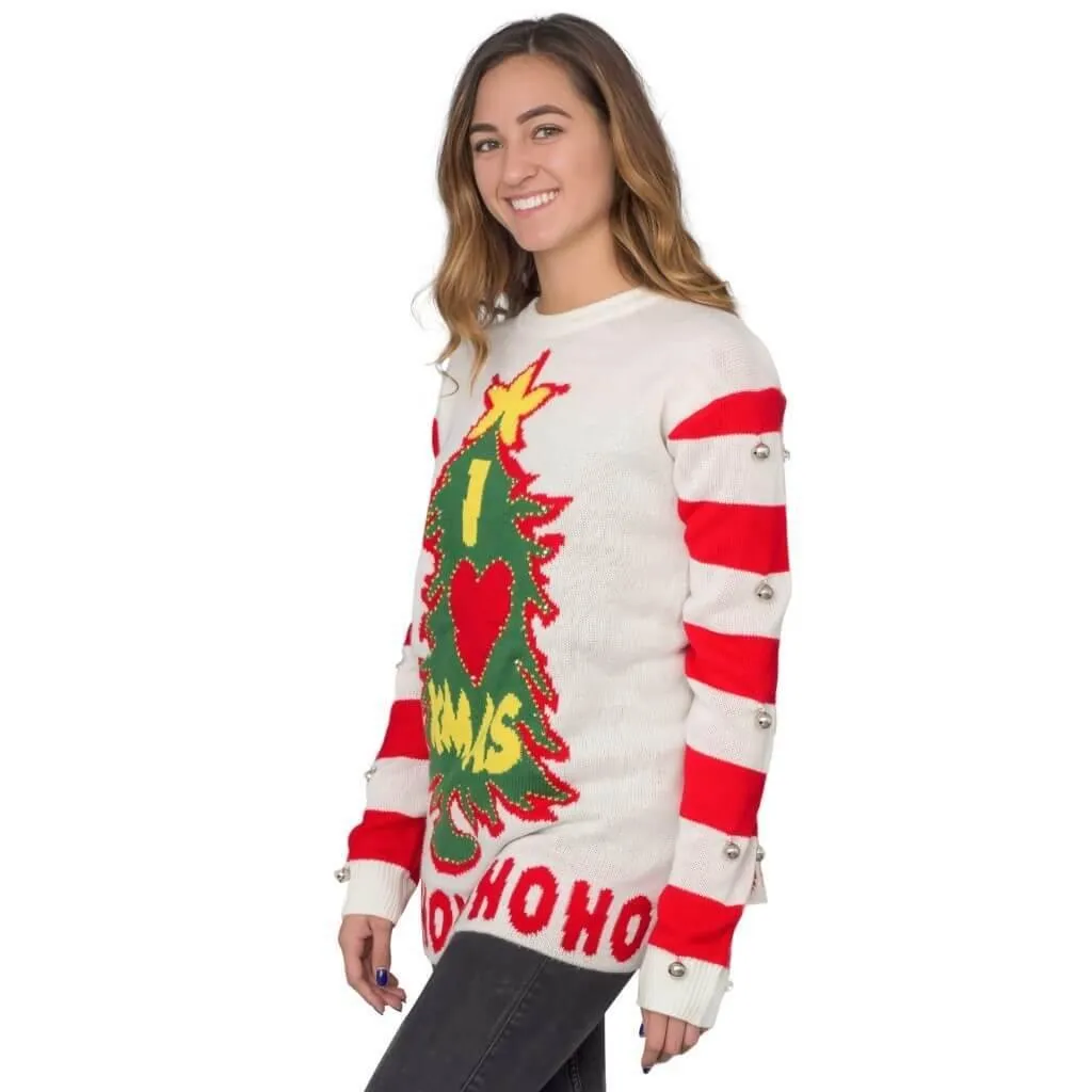 I Love Xmas Light Up and Bells Christmas Sweater