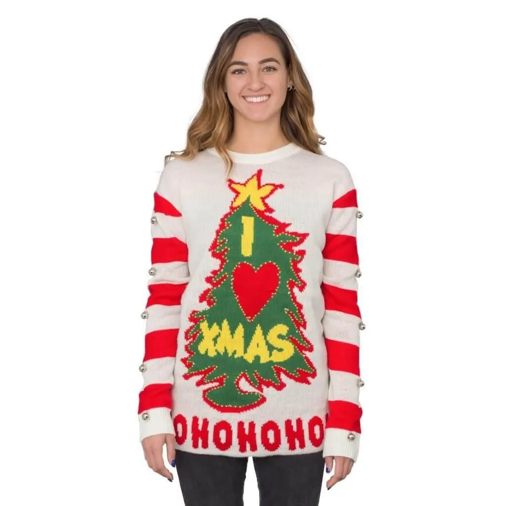 I Love Xmas Light Up and Bells Christmas Sweater